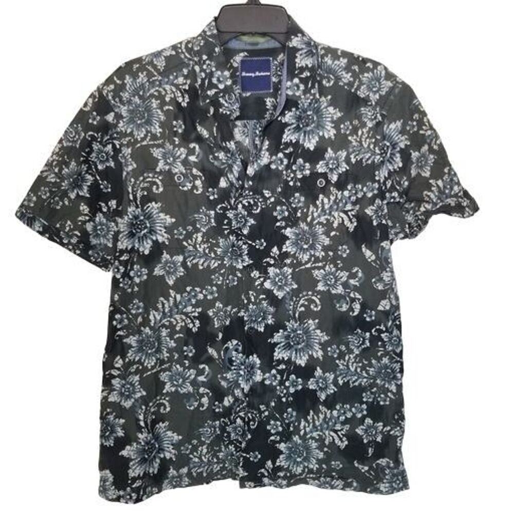 Tommy Bahama Mens Floral Silk Cotton Shirt Size S Tropical Beach Resort Vacation
